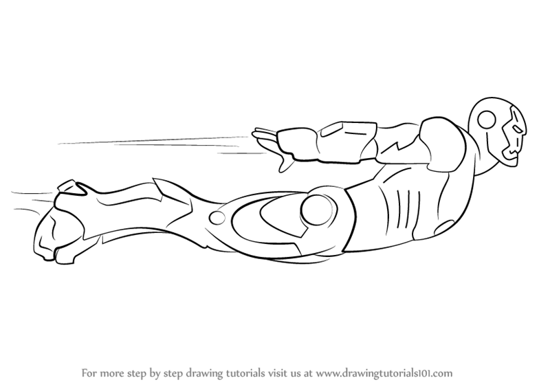 800x566 Learn How To Draw Iron Man Flying - Iron Man Cartoon Drawing