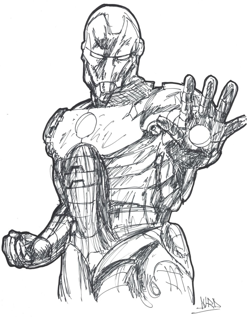 937x1200 Iron Man Drawing - Iron Man Cartoon Drawing