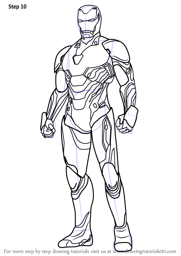 598x844 Learn How To Draw Iron Man From Avengers - Iron Man Drawing