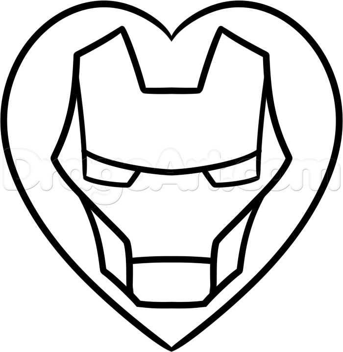 700x717 How To Draw An Iron Man Heart, Step - Iron Man Drawing Easy