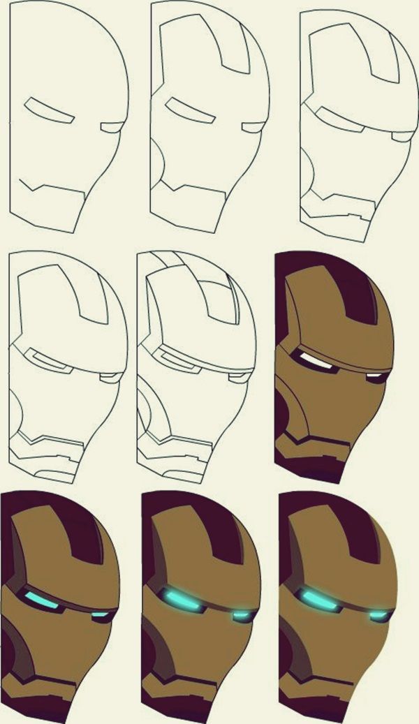 600x1037 How To Draw Iron Man Step - Iron Man Drawing Easy