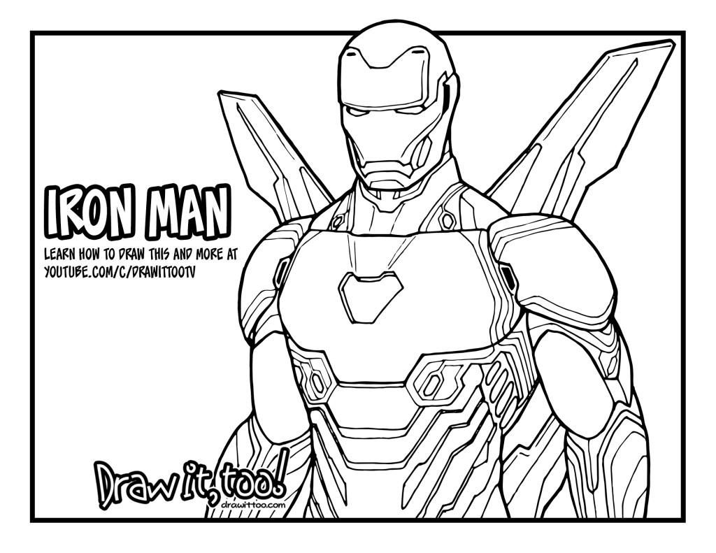 1024x791 Iron Man Coloring Pages - Iron Man Drawing Easy