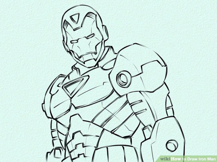 728x546 Iron Man Drawing Pencil - Iron Man Drawing In Pencil