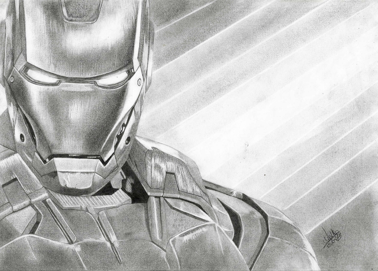 1600x1149 Iron Man Pencil Drawing - Iron Man Drawing In Pencil
