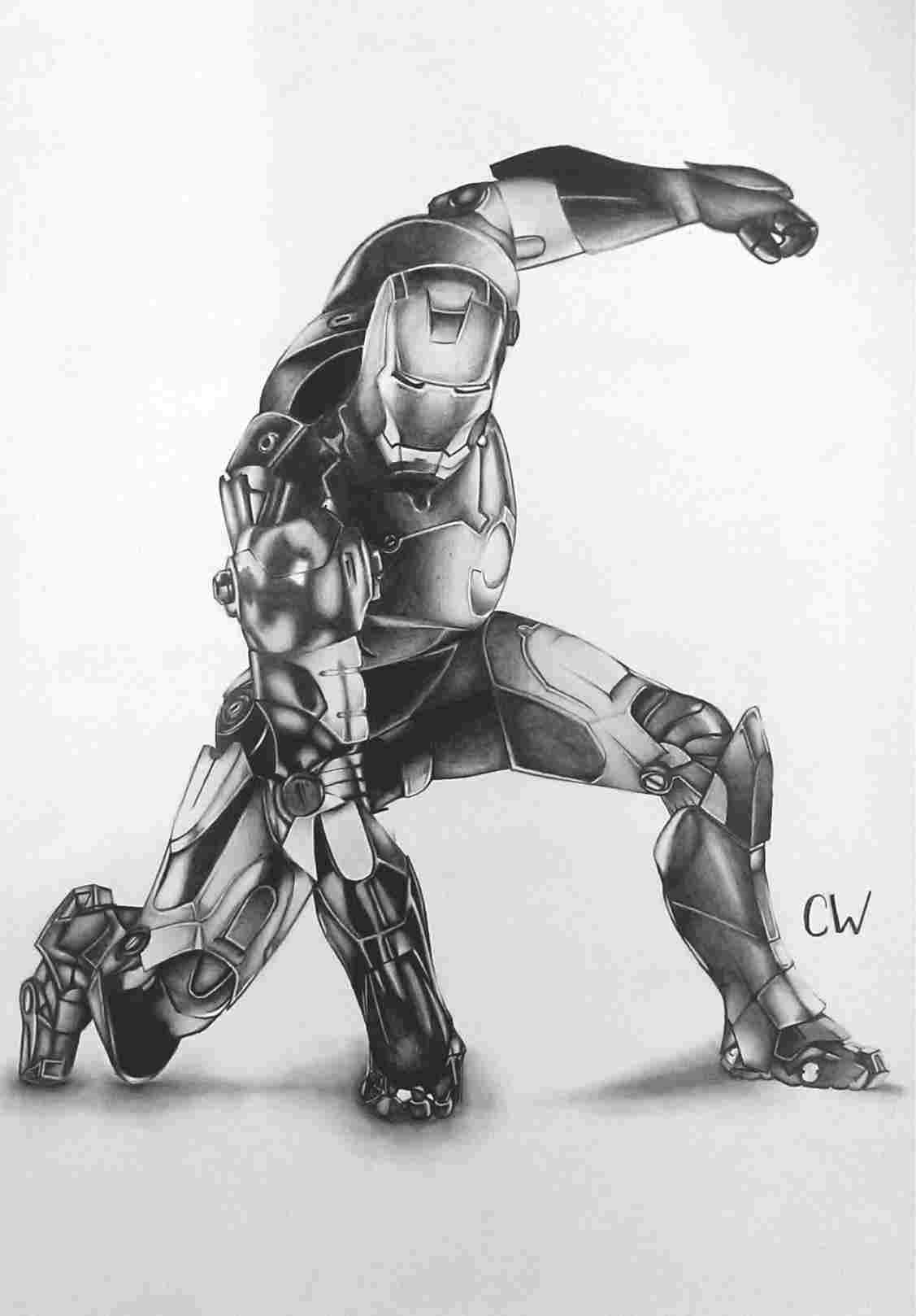 1127x1618 Ironman Drawing In Pencil - Iron Man Drawing In Pencil