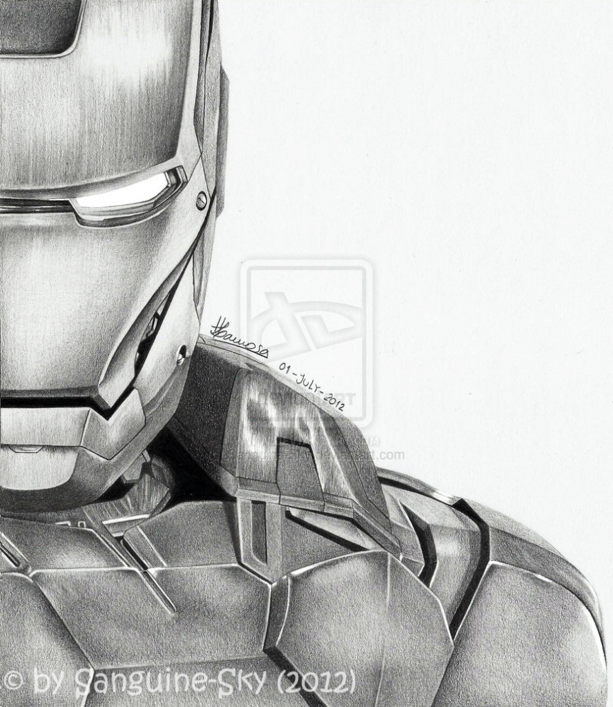 888x1024 Gallery Pencil Drawings Of Iron Man - Iron Man Drawing In Pencil