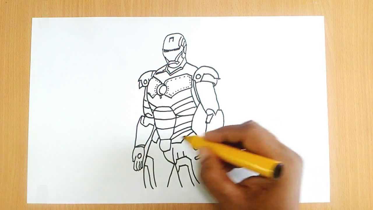 1280x720 How To Draw Iron Man - Iron Man Drawing In Pencil