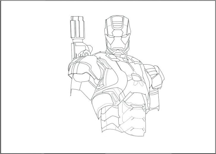 728x520 How To Draw Iron Man Coloring - Iron Man Easy Drawing