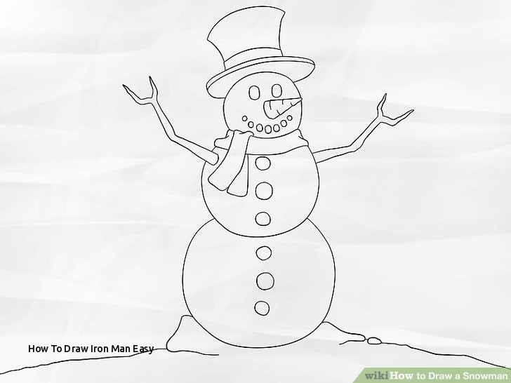 728x546 How To Draw Iron Man Easy How To Draw A Snowman Steps - Iron Man Easy Drawing