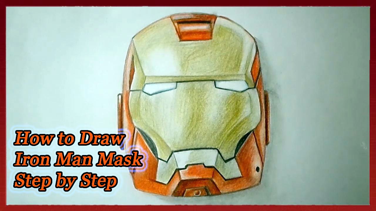 1280x720 How To Draw Iron Man Mask Step - Iron Man Face Drawing