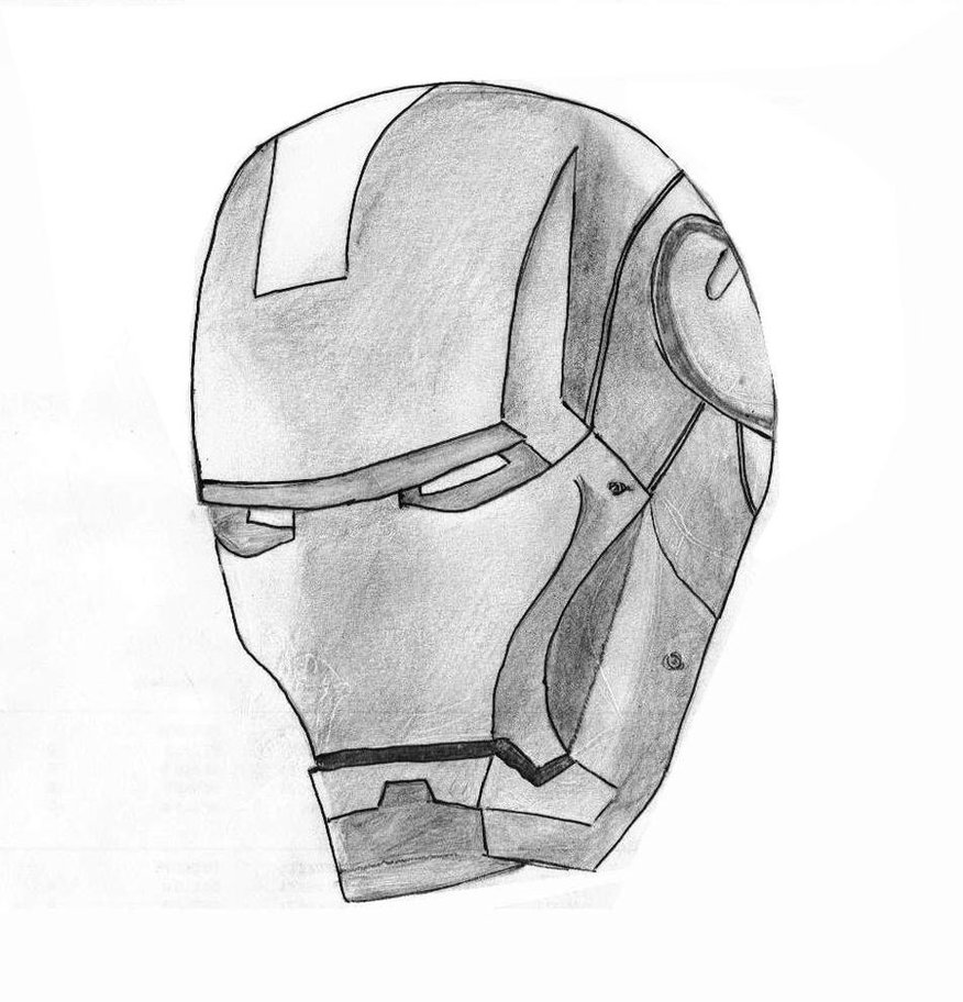 876x912 Iron Man Face Drawing - Iron Man Face Drawing