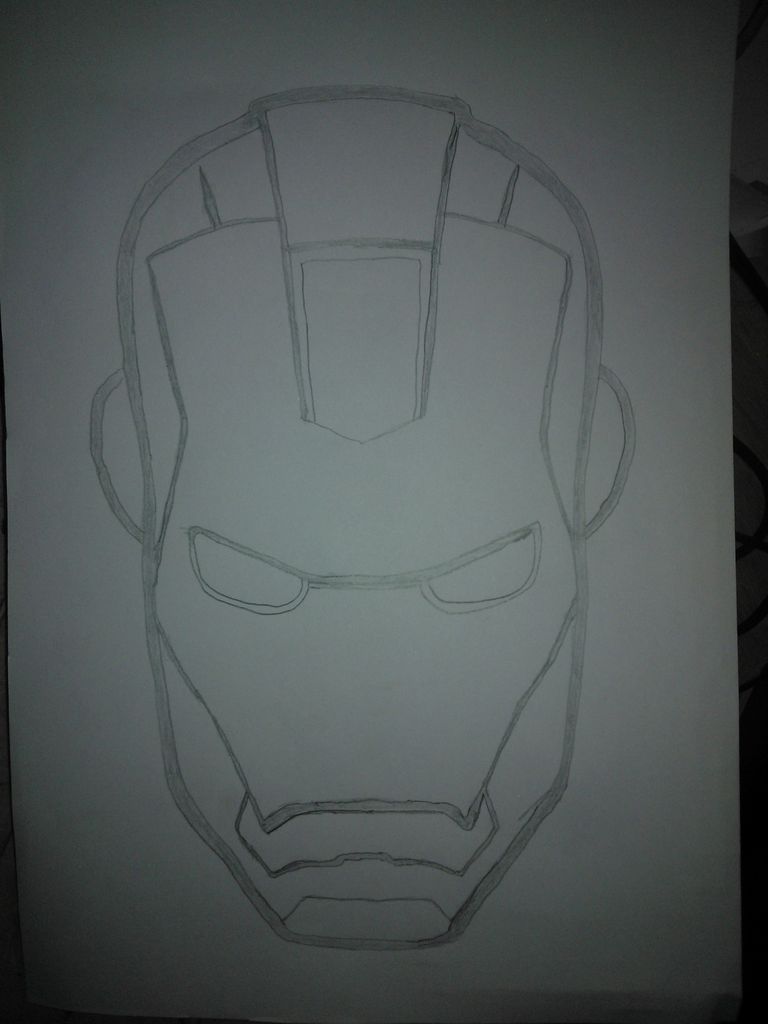 768x1024 Photo Sensing Iron Man Face Steps - Iron Man Face Drawing