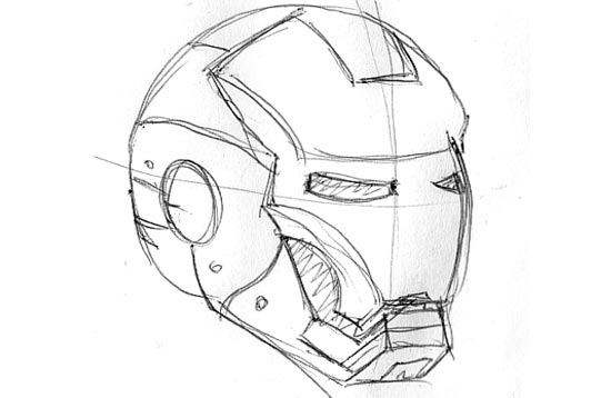 550x358 Huge Collection Of 'iron Man Helmet Drawing' Download More Than - Iron Man Head Drawing