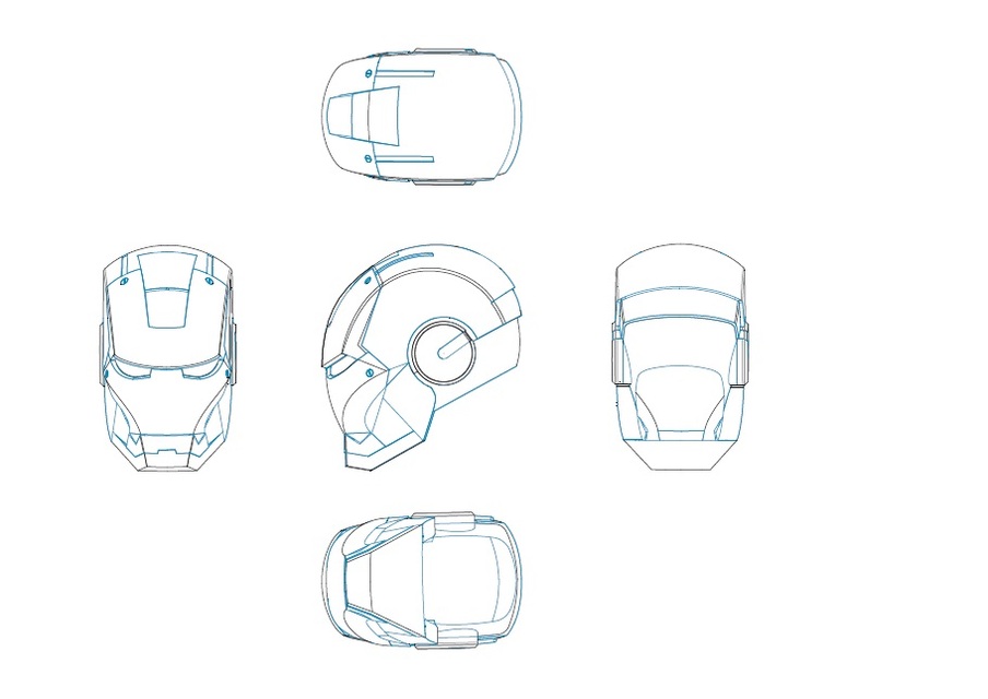 Шлем железного человека чертеж