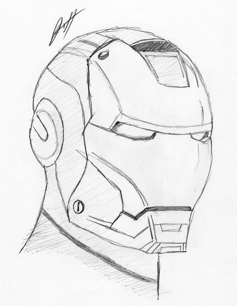 Iron Man Helmet Drawing At Paintingvalley Com Explore Collection