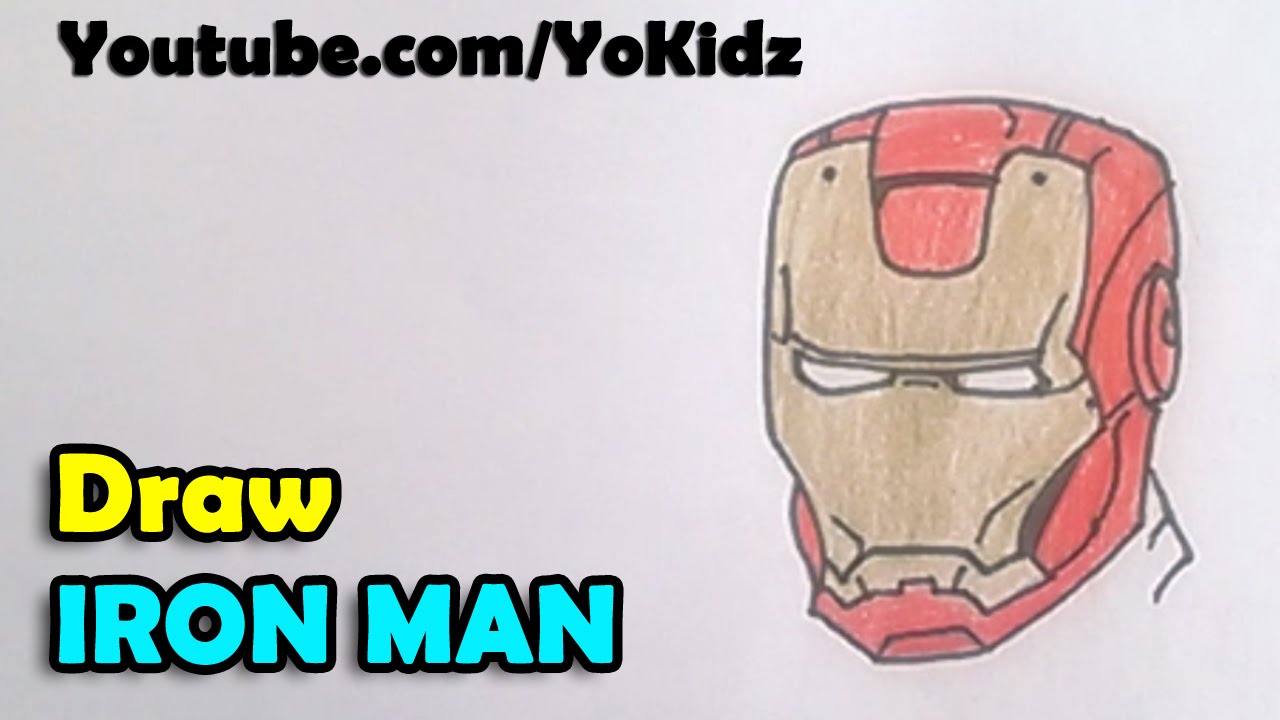 1280x720 How To Draw Iron Man Face And Mask - Iron Man Helmet Drawing