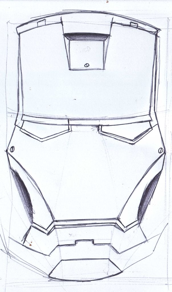 604x1024 Iron Man Helmet Steps - Iron Man Helmet Drawing