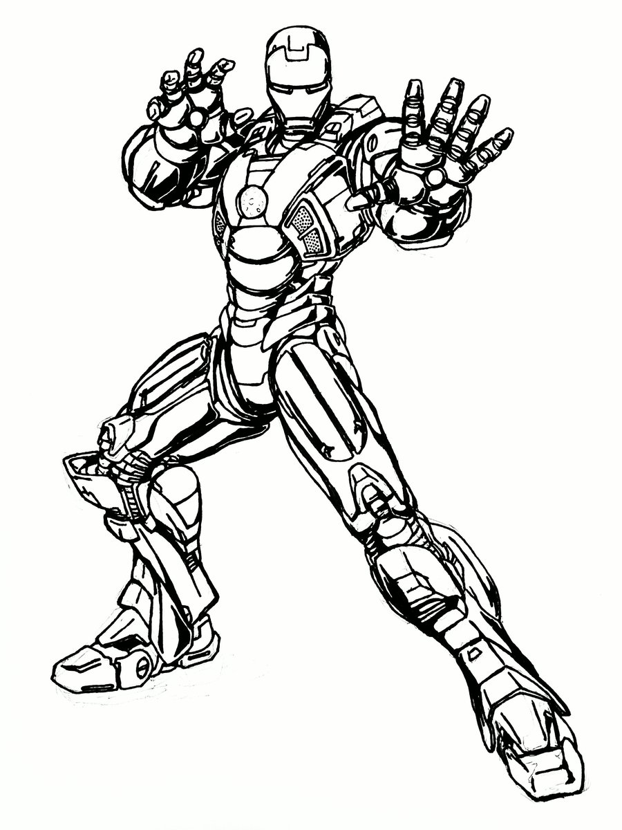 Iron Man Line Drawing at PaintingValley.com | Explore collection of ...