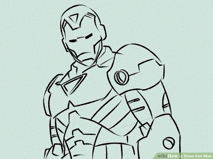 728x546 How To Draw Iron Man - Iron Man Outline Drawing
