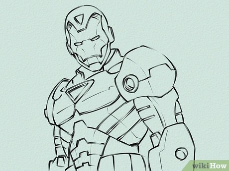 460x345 Ways To Draw Iron Man - Iron Man Outline Drawing