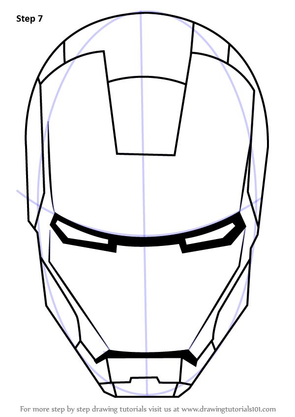 600x846 Learn How To Draw Iron Man's Helmet - Iron Man Suit Drawing