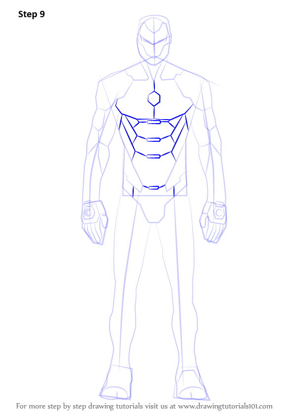 596x843 Learn How To Draw Iron Man Suit - Iron Man Suit Drawing