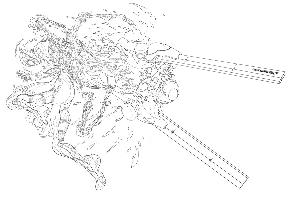 1169x827 Artstation - Iron Spider Drawing