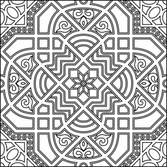 340x340 line art motif islamic geometric patterns drawing cc0 - Islamic Art Drawing