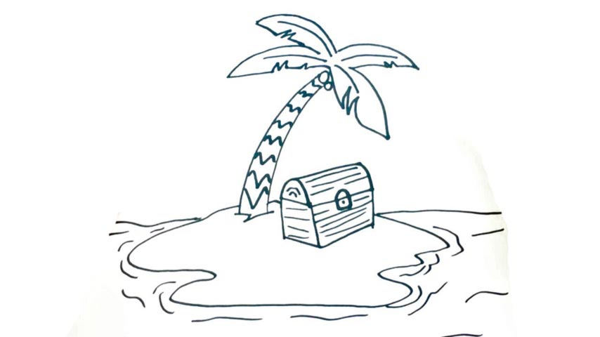 854x480 How To Draw A Desert Island - Island Drawing