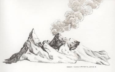375x237 Volcanic Island Drawing - Island Drawing