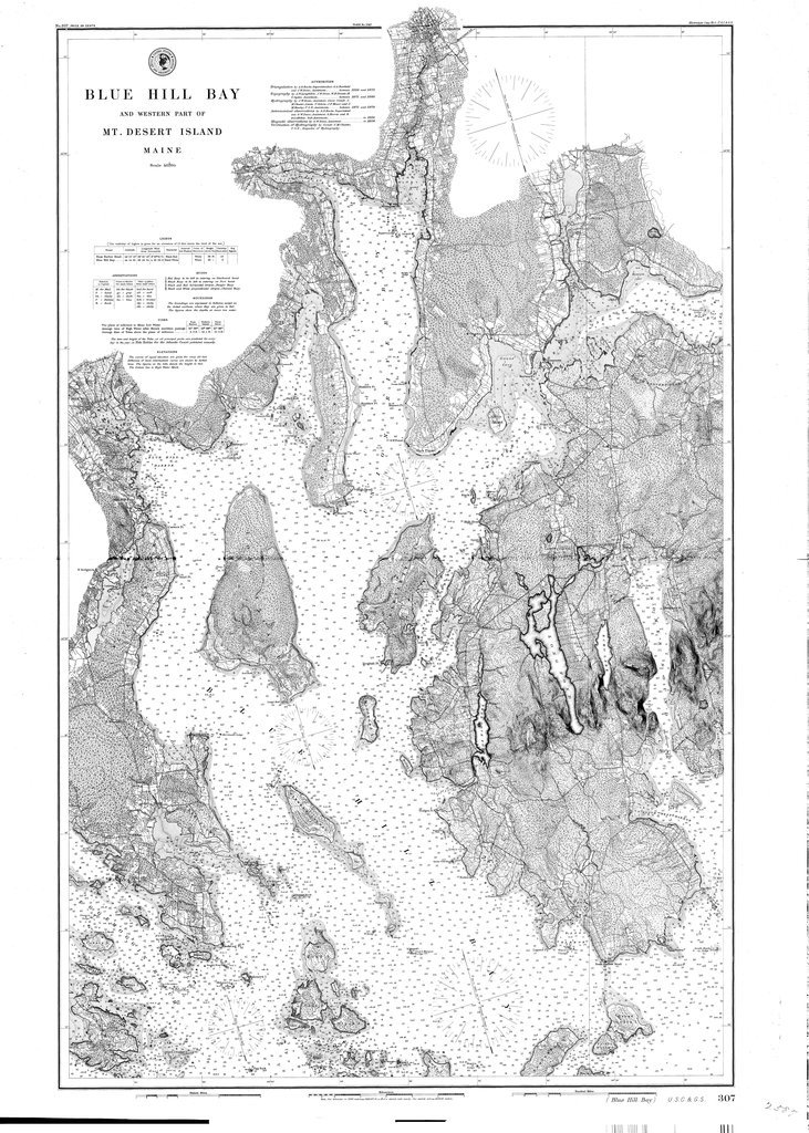 731x1024 Us Blue Hill Bay And Western Part Of Mt Desert Island - Island Map Drawing