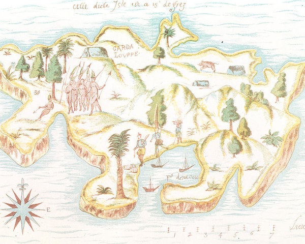 600x480 Map Of The Island Of Martinique Poster - Island Map Drawing
