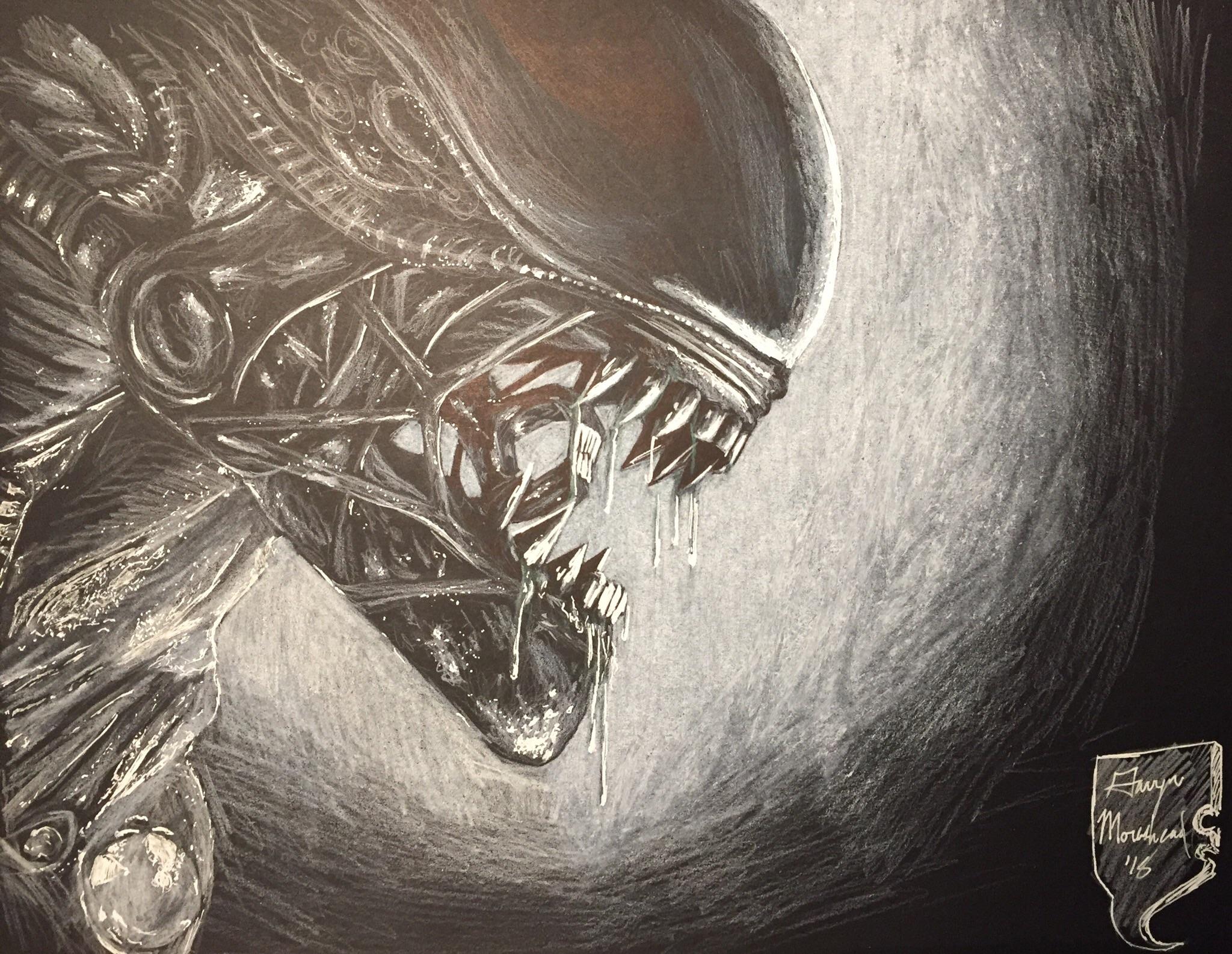 2048x1585 an alien drawing i did based off alien isolation - Isolation Drawing