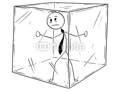 400x306 cartoon stick man drawing conceptual illustration of businessman - Isolation Drawing
