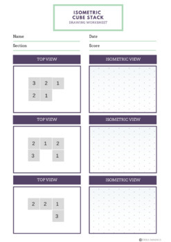 247x350 isometric cube stack drawing worksheet pg to isometric - Isometric And Orthographic Drawing Worksheets