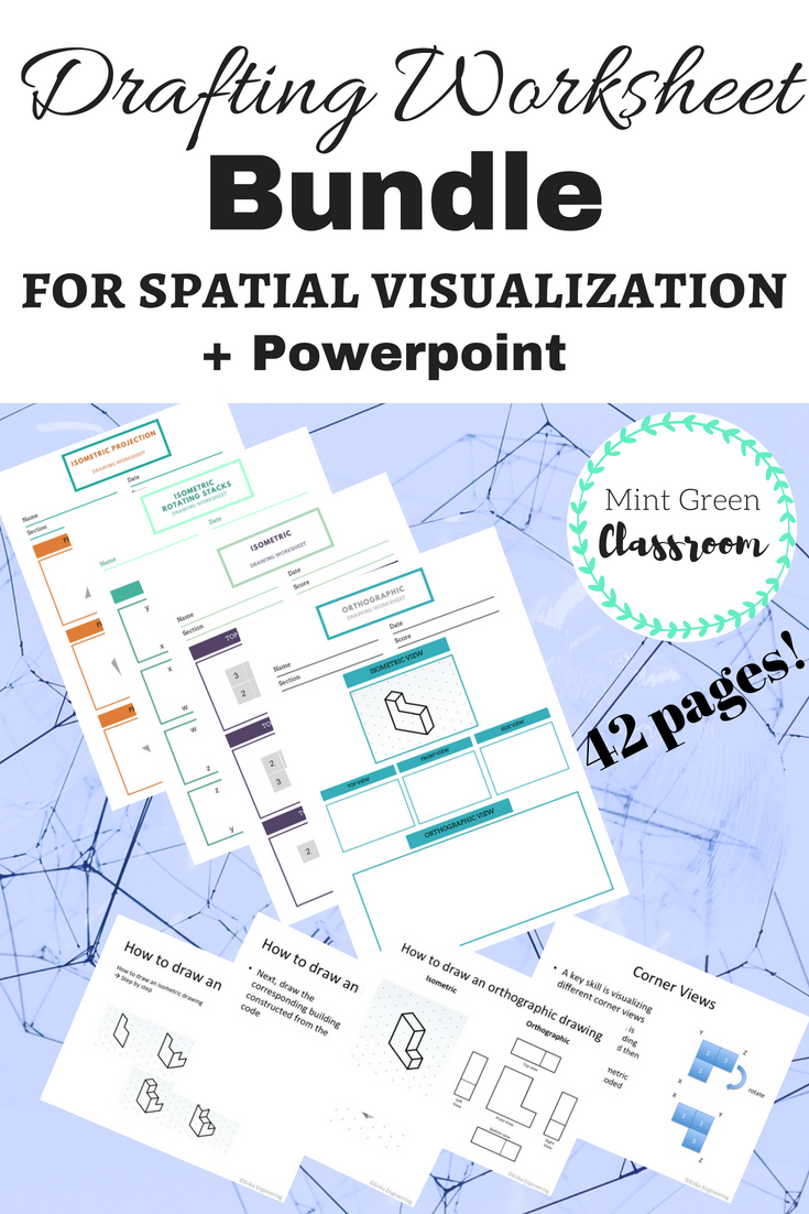 735x1102 isometric and orthographic spatial visualization bundle my store - Isometric And Orthographic Drawing Worksheets