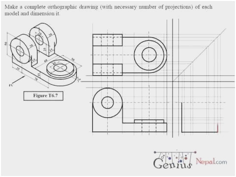 480x360 Orthographic Projection Tutorial Prettier And Cad Designing - Isometric And Orthographic Drawing Worksheets