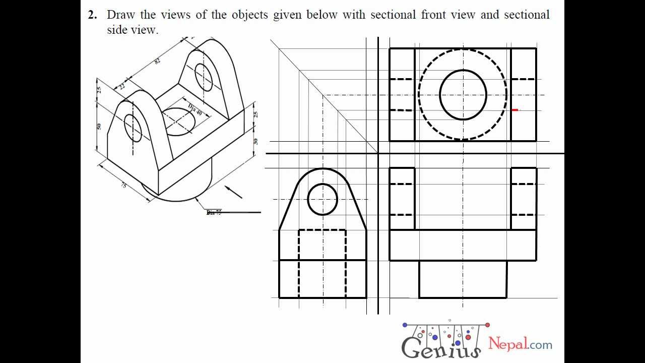 1280x720 Engineering Drawing Tutorials Orthographic Drawing - Isometric And Orthographic Drawing Worksheets