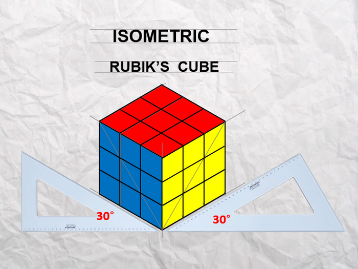 700x525 Rubik's Cube - Isometric Cube Drawing
