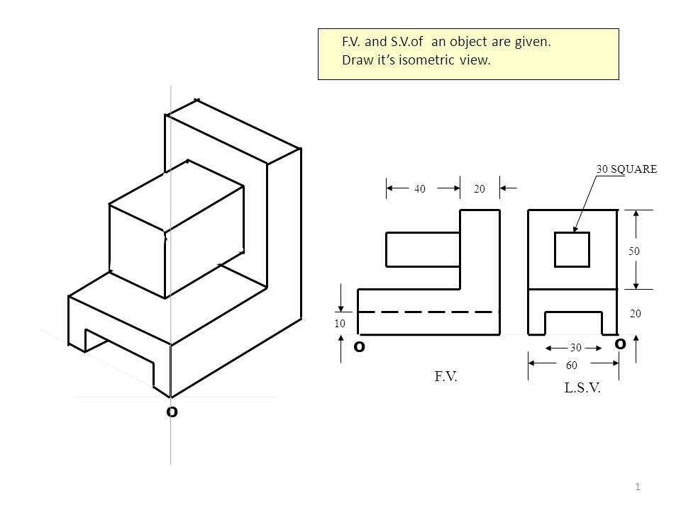 960x720 f v and s v of an object are given draw it's isometric view - Isometric Drawing