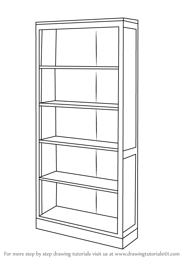 593x838 Learn How To Draw A Book Shelf - Isometric Drawing Book