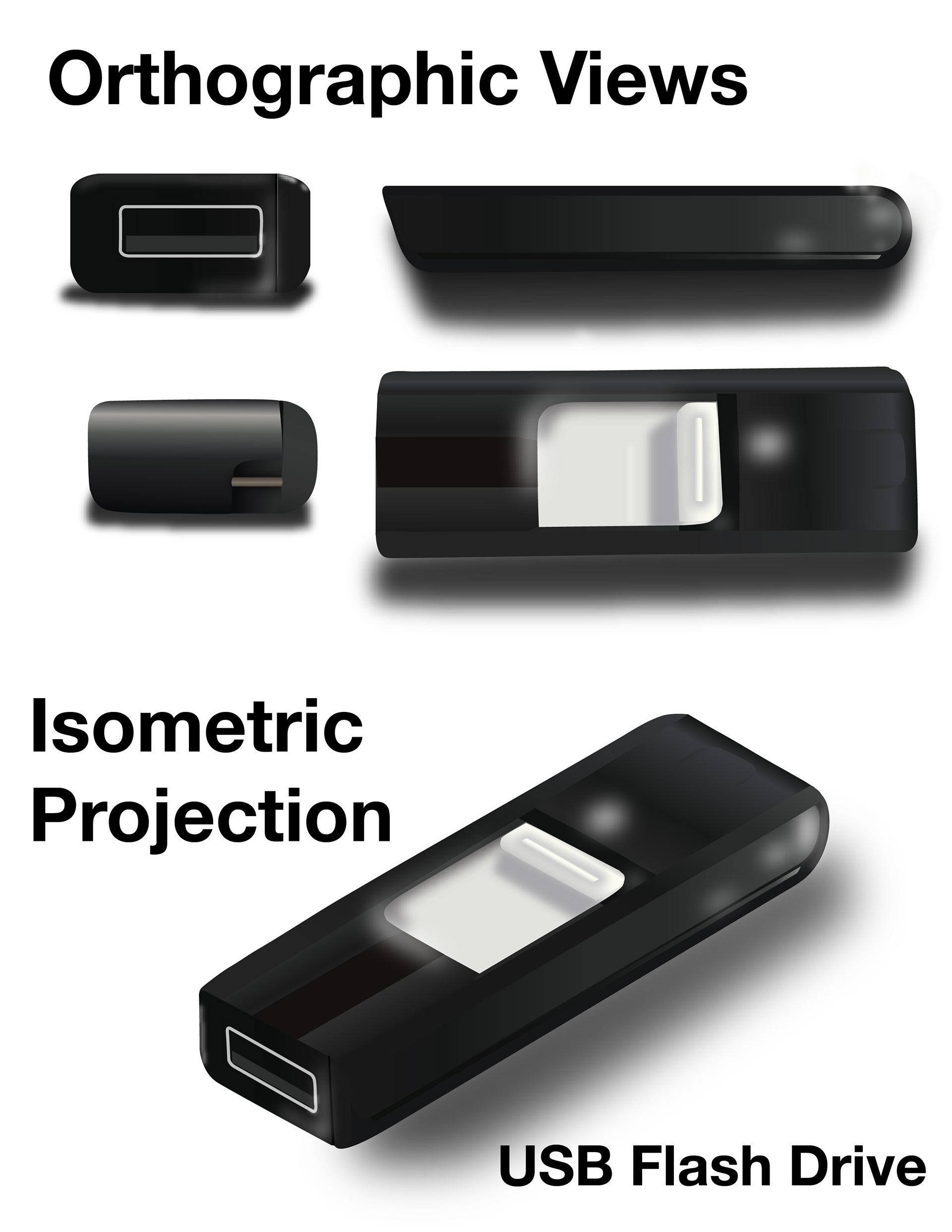 1920x2485 Garrett Majewski - Isometric Drawing Of A Flash Drive