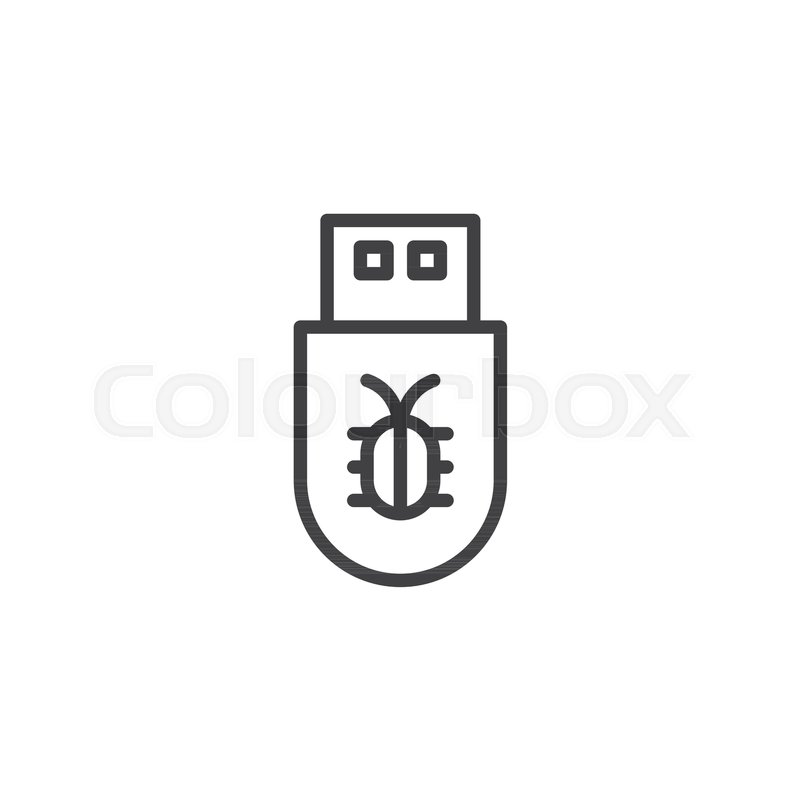 800x800 infected usb flash drive outline icon stock vector colourbox - Isometric Drawing Of A Flash Drive