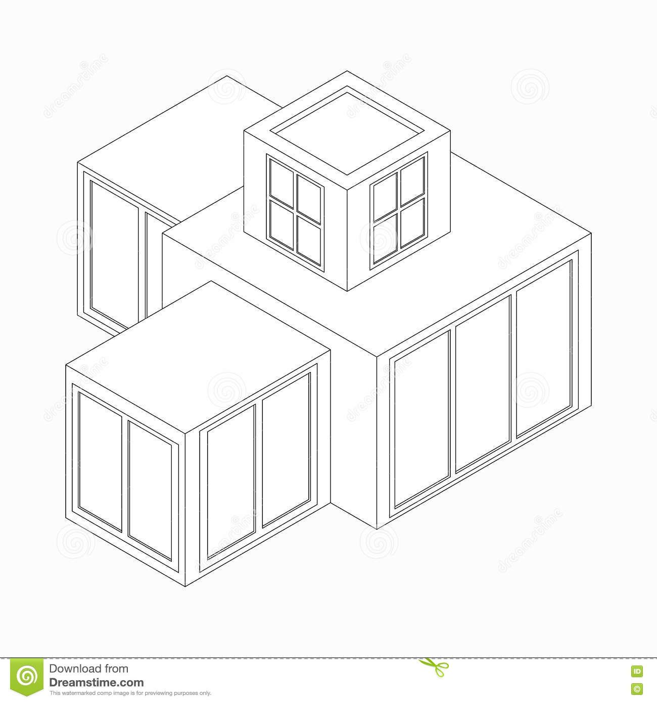 Isometric House Drawing at Explore collection of