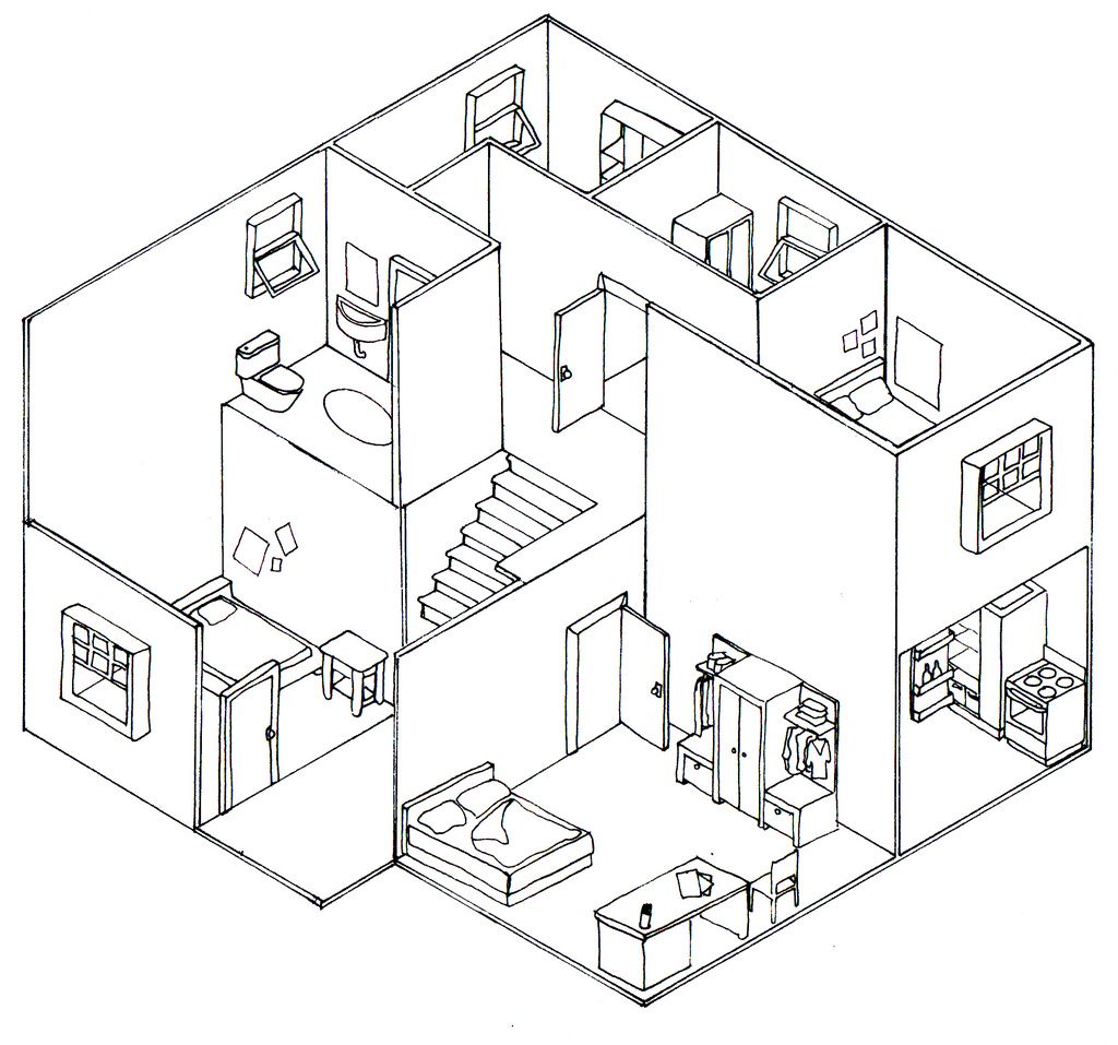 1024x957 image result for isometric drawings drawingpainting isometric - Isometric House Drawing
