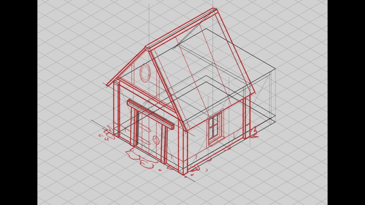 1280x720 Isometric Game Artwork - Isometric House Drawing