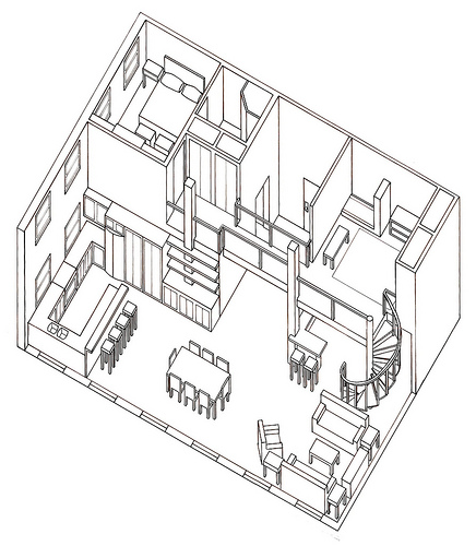 436x500 Isometric House Drawing - Isometric House Drawing