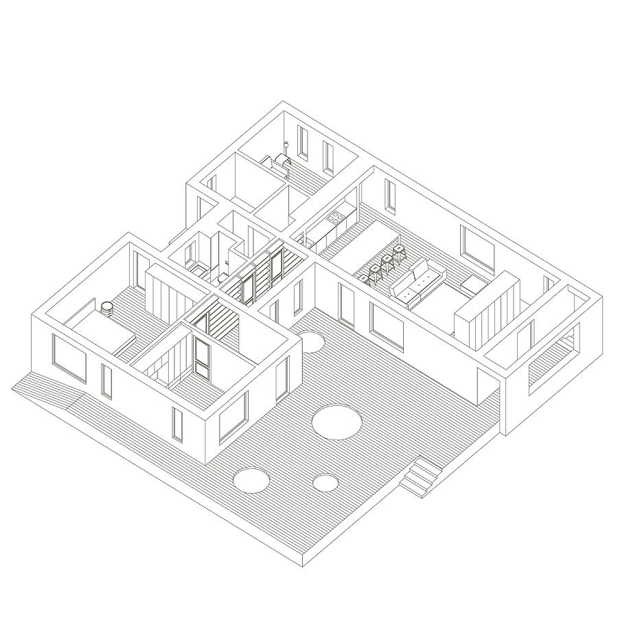 900x900 Isometric House Inside - Isometric House Drawing