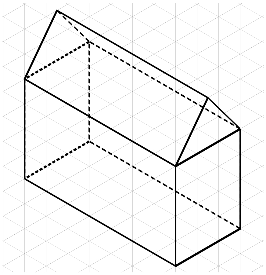 872x900 Isometric Paper And Drawing On It - Isometric House Drawing
