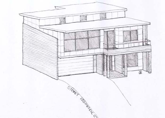 geometric house drawing